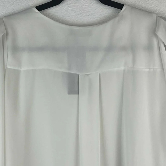 Boohoo Blouse Women's Size S Horn Button Through Loose Fit Sheer Woven Ivory - Picture 6 of 9